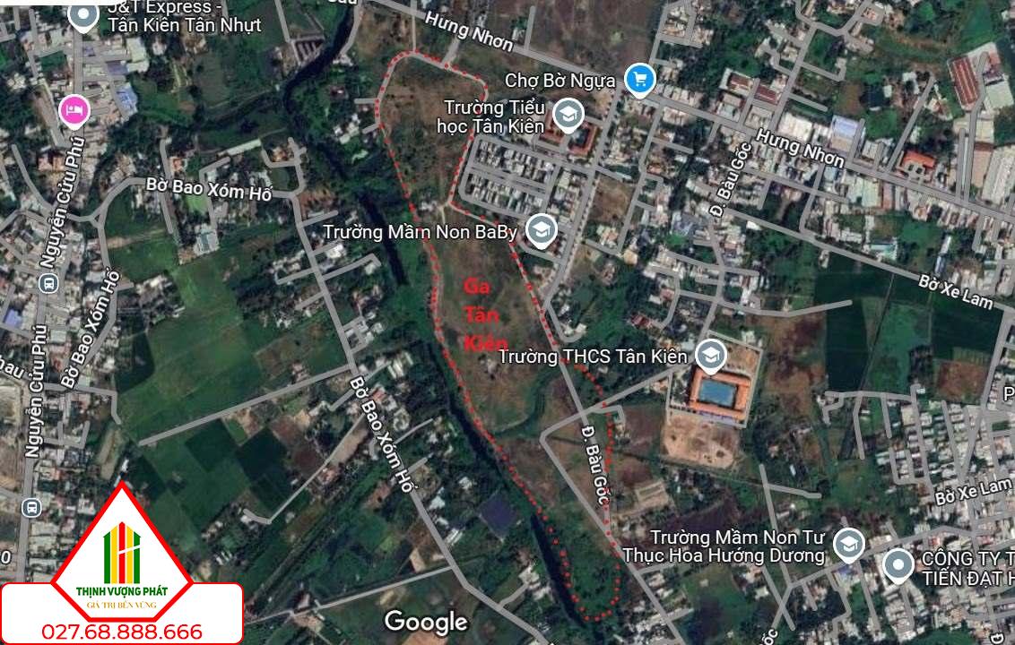 Vị trí ga Tân Kiên (huyện Bình Chánh). Ảnh: Minh Quân